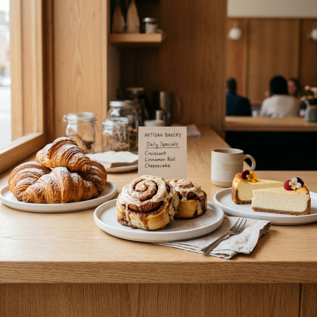 Artisan pastries display
